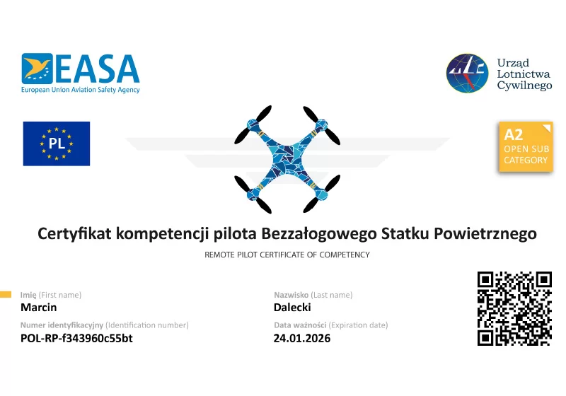 Dron certyfikat A2
